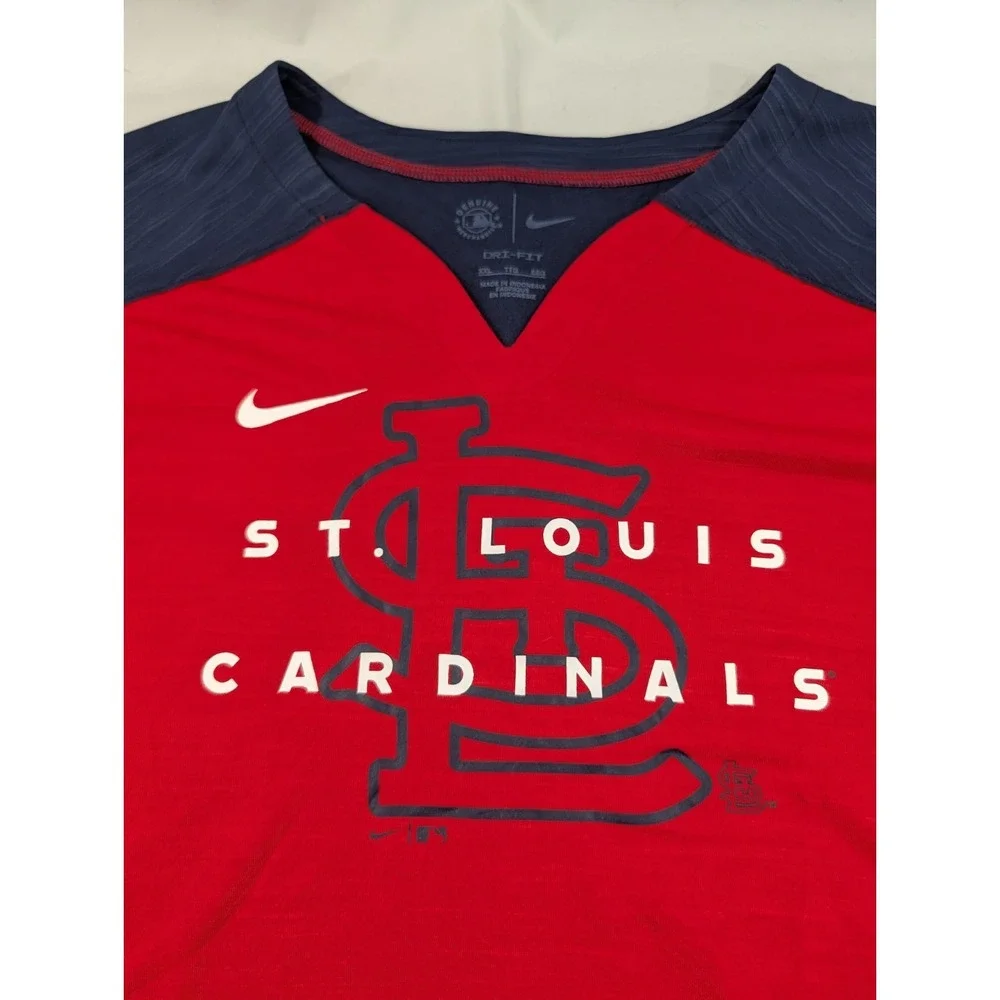 St Louis Cardinals Nike Baseball Dri-fit Long Sleeve Neck Jersey Shirt XXL Women